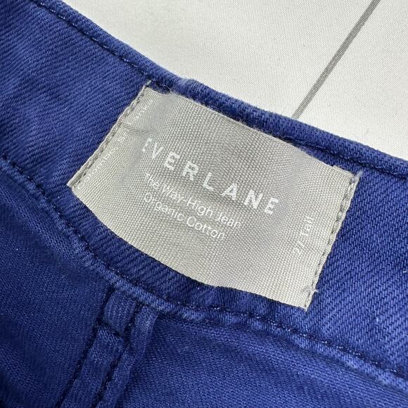 Everlane Way High Jeans Women 27 Tall Purple Straight Leg Organic Cotton Stretch - Picture 4 of 13